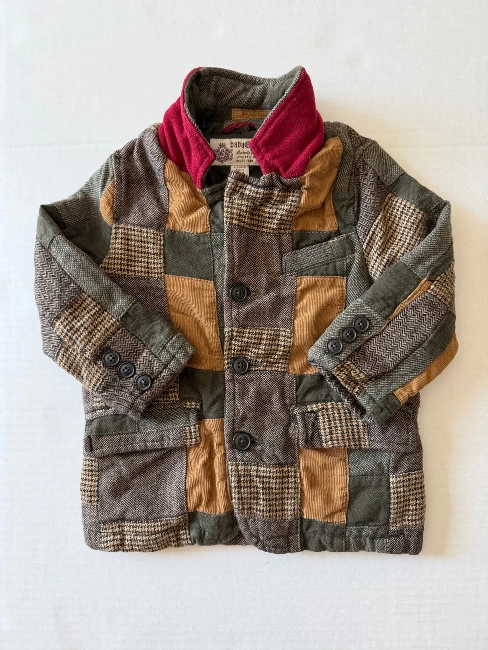 Baby Gap 2007 3T Patchwork Blazer Jacket Corduroy Herringbone Y2K